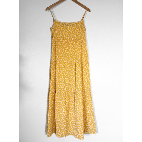 Reformation Organic Cotton Tiered Ditsy Floral Yellow Sundress Womens Small Boho - Picture 9 of 10